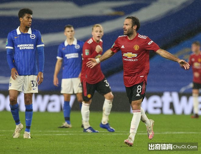 联赛杯-马塔传射博格巴任意球破门 曼联3-0布莱顿