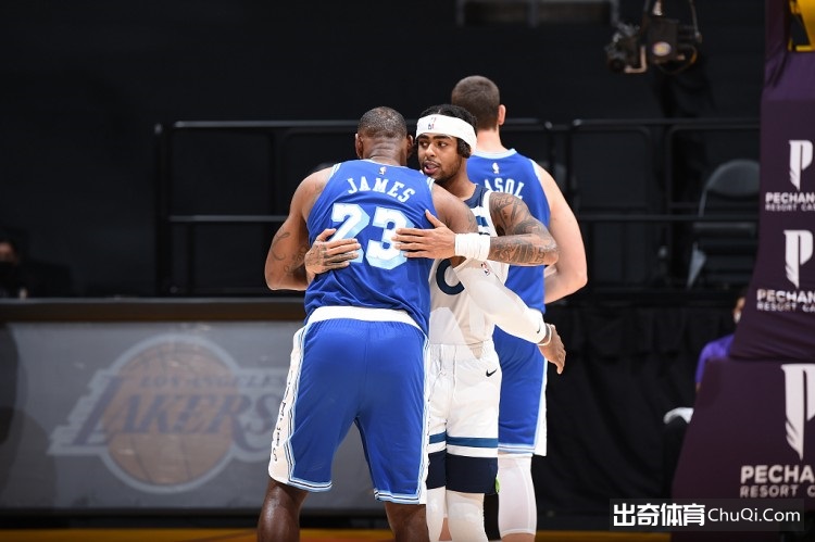 库兹马20分詹皇18+9+5 湖人127-91大胜森林狼