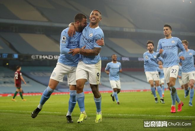 英超-21连胜!热苏斯2球马赫雷斯建功 曼城4-1狼队