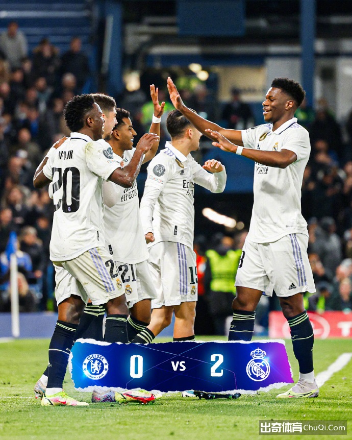 欧冠-皇马2-0切尔西总比分4-0进四强 罗德里戈双响坎特库库失良机