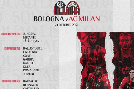 米兰战博洛尼亚大名单：伊布、吉鲁领衔，凯西特奥等缺席
