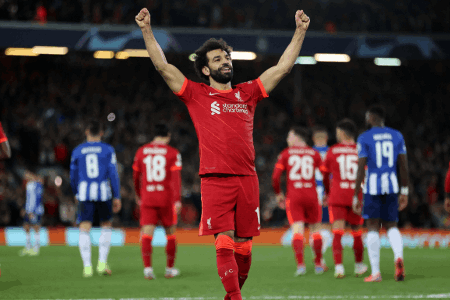 欧冠-蒂亚戈世界波萨拉赫破门 利物浦2-0波尔图