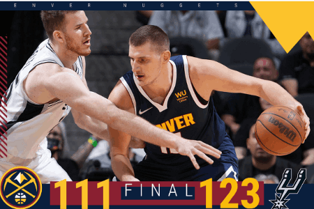 NBA战报：掘金111-123马刺 约基奇无奈空砍22+13+10