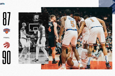 NBA战报：猛龙90-87尼克斯 特伦特24分 范弗里特17+6+11