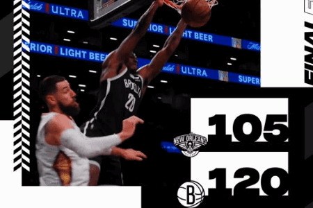 NBA战报：鹈鹕105-120篮网 杜兰特12分伤退哈登27+8+15