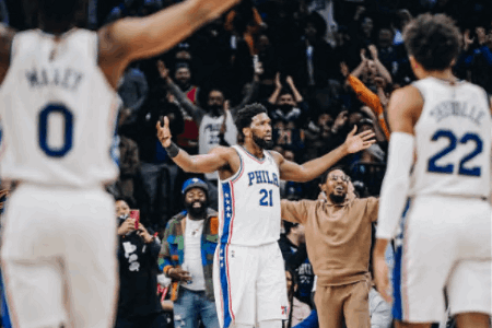 NBA战报：恩比德40+14+10 加兰德27分 76人103-93骑士