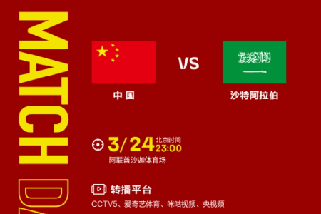 国足vs沙特历史交手战绩：国足近10战仅2胜