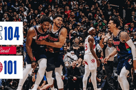 NBA战报：76人104-101猛龙 恩比德33+12三分绝杀握3-0赛点
