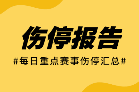 8月4日伤停动态：巴拉纳竞技中前场三人伤缺 拉普拉塔损失主力中卫