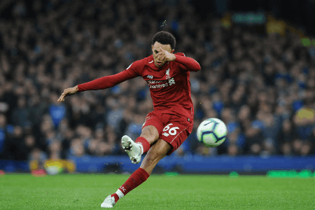 一扫阴霾，阿诺德本场数据：任意球破门，9次长传6次成功