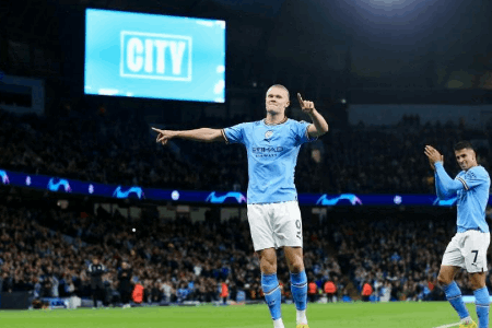 哈兰德数据：5次射门1次射正，对抗5次0次成功，评分6.6全队最低