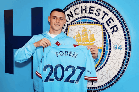 官方：福登与曼城续约3年，新合同至2027年