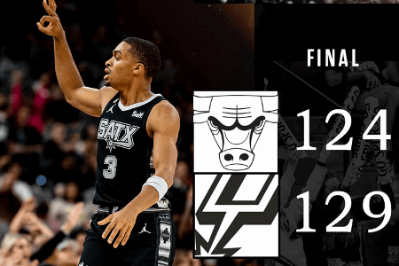 NBA-珀尔特尔21+13 德罗赞33分 马刺力克公牛