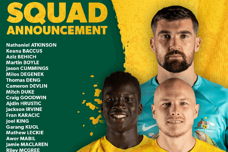 澳大利亚世界杯26人名单：瑞安、穆伊在列，赫鲁斯蒂奇入选