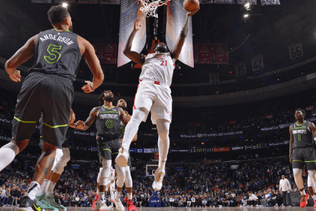 NBA：爱德华兹25+5 恩比德32+9+6 米尔顿27+6 森林狼力克76人