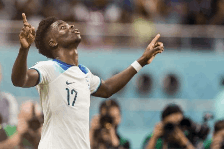 官方：萨卡当选英格兰6-2伊朗全场最佳，3次射门收获双响