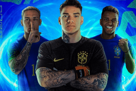 巴西晒战前海报：桑巴军团为小组头名而战，全力以赴团结一致！