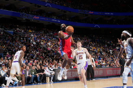 NBA：恩比德38+12 梅尔顿33+7断 浓眉31+12 76人加时送湖人3连败