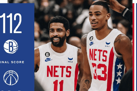 NBA：杜兰特30+9+6 欧文24+6+5 波津20分&伤退 篮网轻取奇才