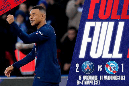 法甲：内马尔染红姆巴佩绝杀，巴黎2-1胜斯特拉斯堡