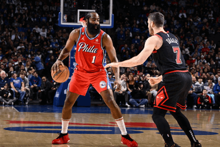 NBA：拉文41+6 武切维奇19+18+10 哈登17中4拿17+7+11 公牛胜76人