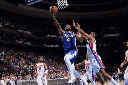 NBA：恩比德复出36+11 哈登三节16+12+15 76人赛季三杀活塞