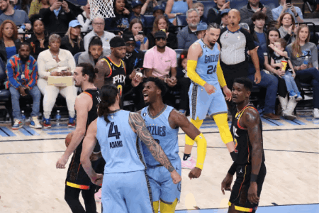 NBA-莫兰特29+7 布里奇斯21+7 灰熊大胜太阳豪取10连胜