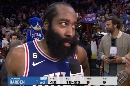 哈登谈准绝杀：恩比德妙传 那是MVP传球 我每天都投那种球