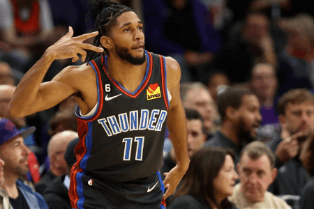 以赛亚-乔出手至少7次&三分命中率100% 雷霆队史首人