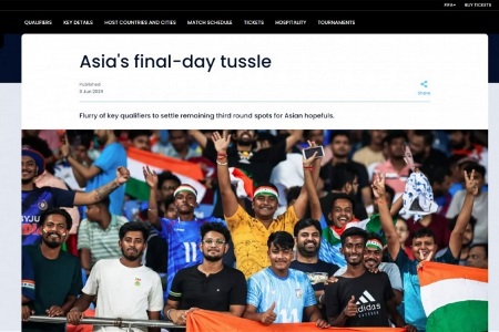 FIFA官方发文预热亚预赛末轮：中国等11队争最后5个晋级名额
