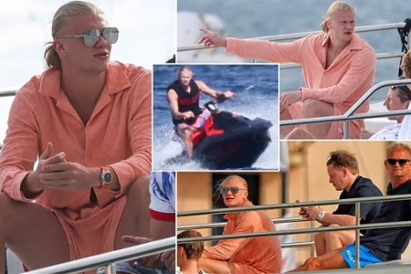 休息放松！哈兰德本周在法国度假，还驾驶摩托艇飞驰