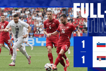 欧洲杯-塞尔维亚1-1绝平斯洛文尼亚 约维奇补时读秒救主