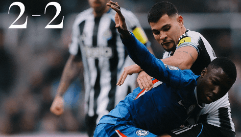 英超-切尔西2-2逼平纽卡 沃尔特马德双响詹姆斯世界波