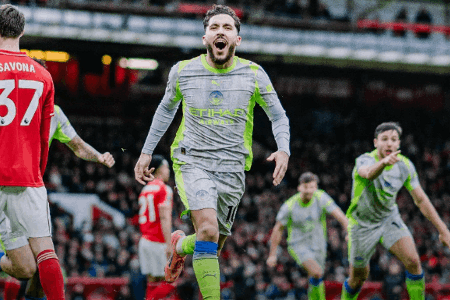 英超-曼城2-1诺丁汉森林 谢尔基传射建功 赖因德斯破门