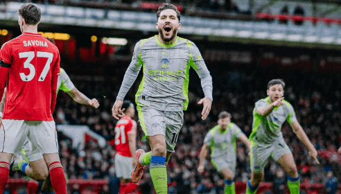 英超-曼城2-1诺丁汉森林 谢尔基传射建功 赖因德斯破门